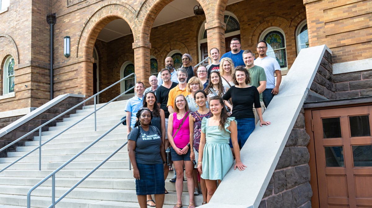 The group at 16th Street Baptist Church in Birmingham, Alabama.